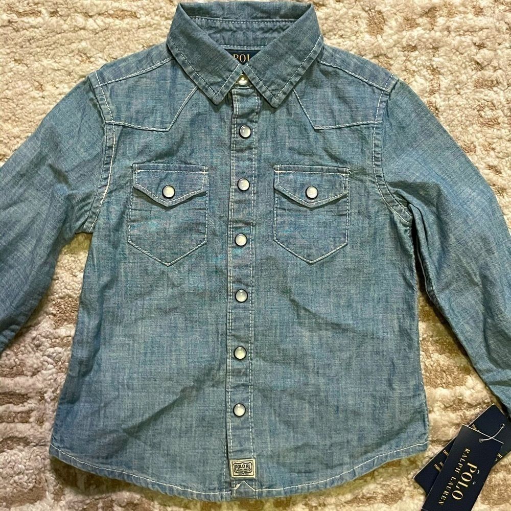 Ralph Lauren Girls Denim Button Down